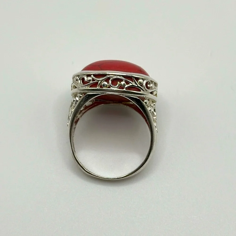 Elegant 925 Sterling silver ring real stone